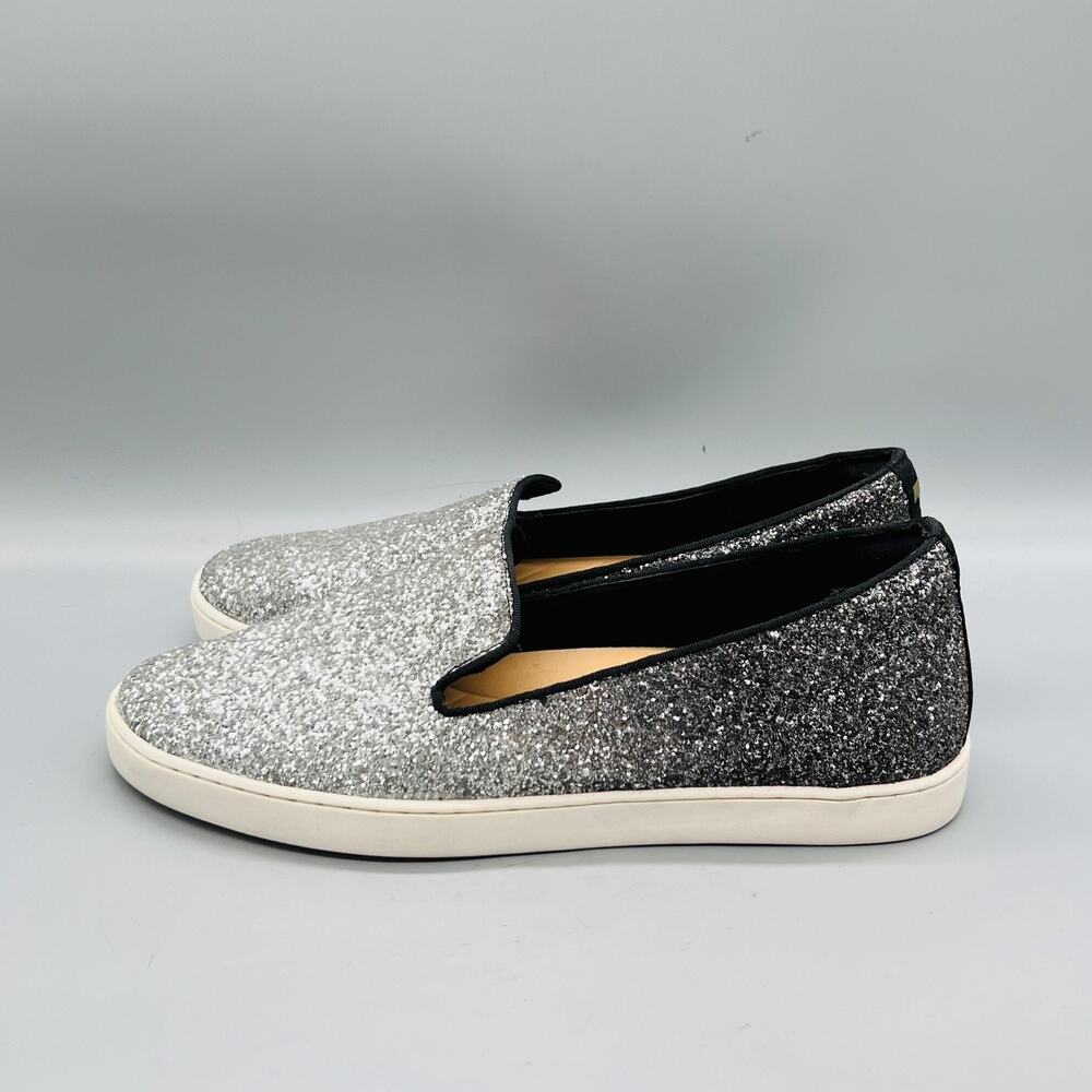 Birdies Shoes Womens 10 Silver Glitter Slip On Sneaker Flats Casual Comfort - Picture 4 of 11